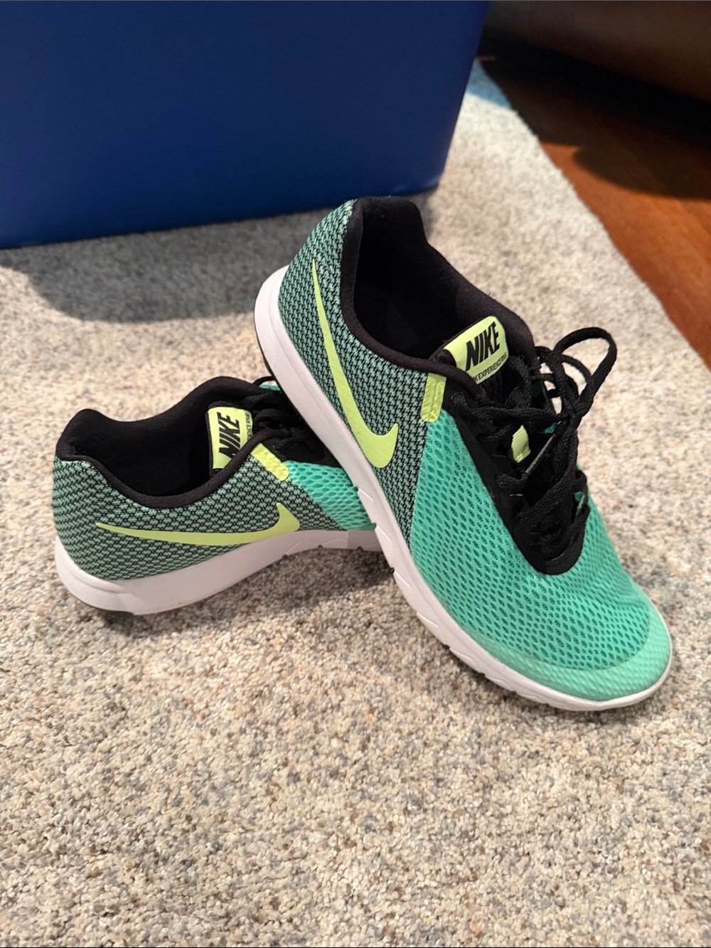 Nike Mint Green and Neon Yellow Women's Running Sneakers